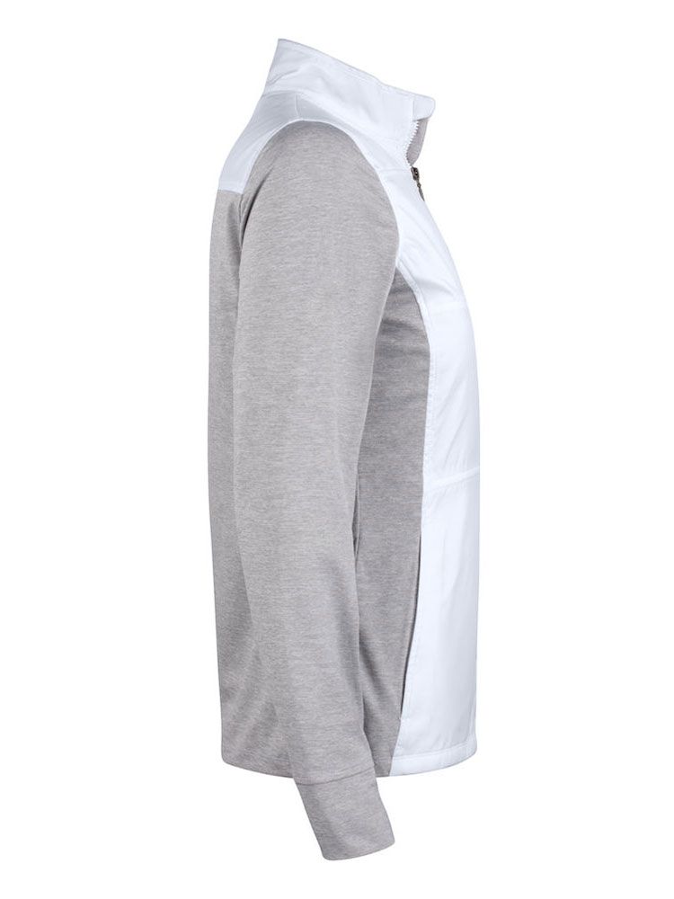 Weiße Herren Sweatjacke mit Reißverschluss, sportlich und bequem