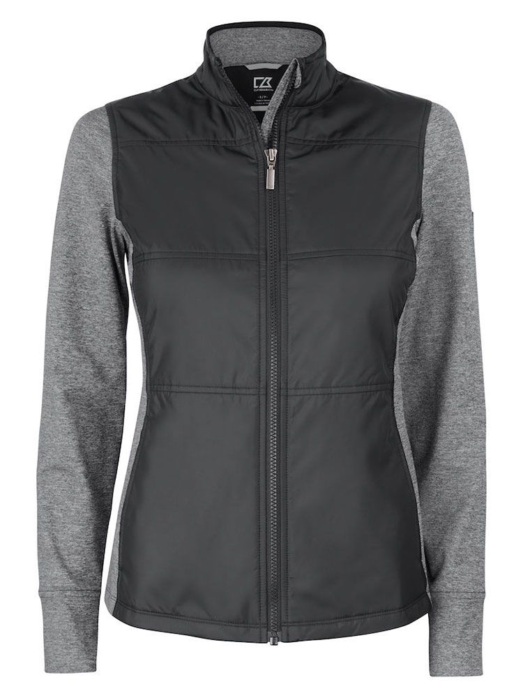 Stealth Jacke Damen Schwarz, warme Sportjacke, wind- und wasserabweisend, mit Stehkragen und Reißverschlusstaschen