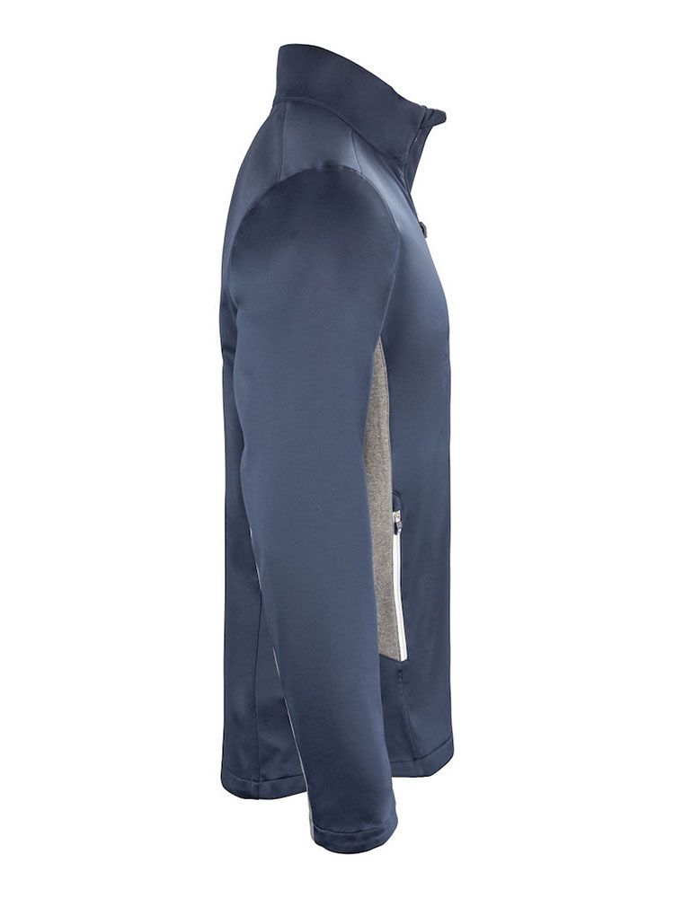 Softshelljacke Herren bedrucken, Softshelljacke Dunkelblau, wind- und wasserabweisend, mit Stehkragen und Reißverschlusstaschen