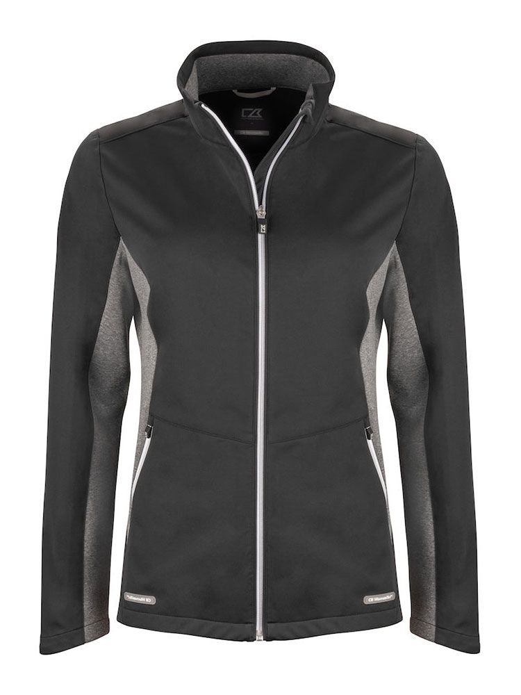Navigate Softshell Jacket Ladies in Schwarz, Softshelljacke Damen, wind- und wasserabweisend, mit Stehkragen und Reißverschlusstaschen