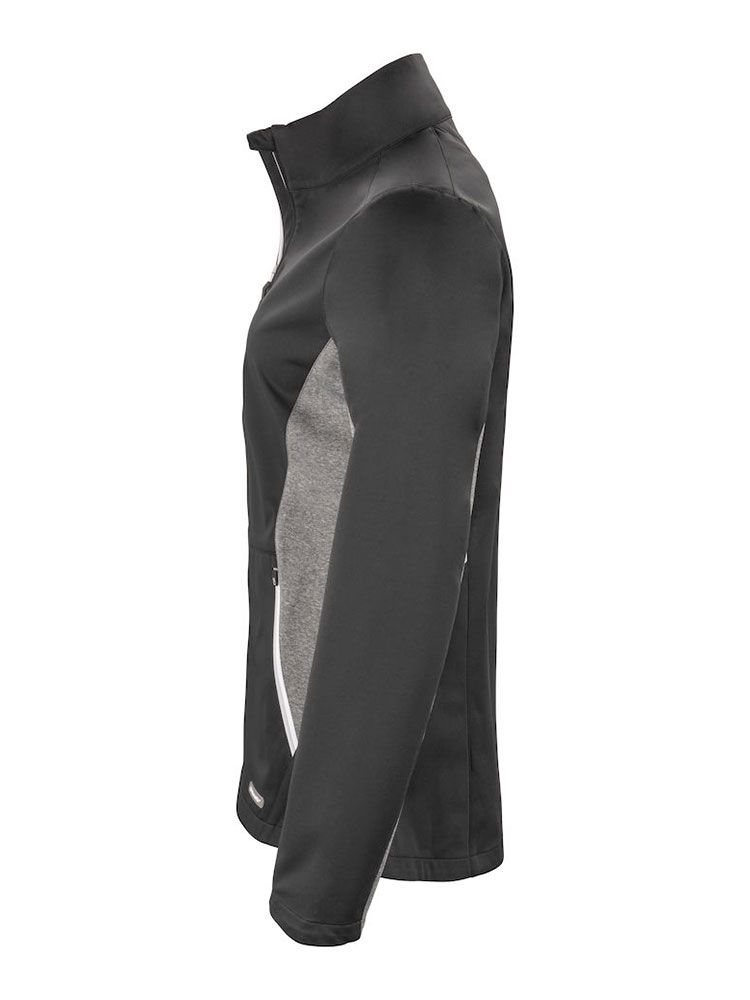 Navigate Softshell Jacket Ladies in Schwarz, Softshelljacke Damen, wind- und wasserabweisend, mit Stehkragen und Reißverschlusstaschen