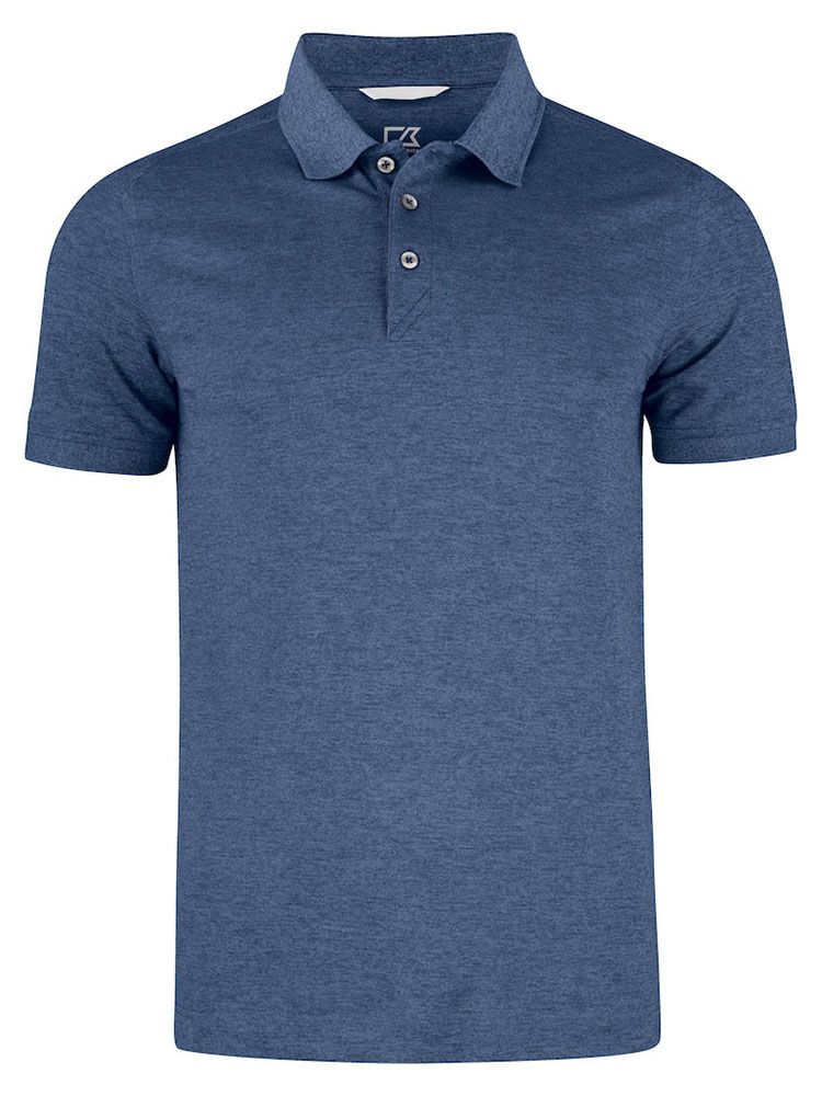 Business Polo Herren blau-meliert mit modernem Schnitt und UV-Schutz