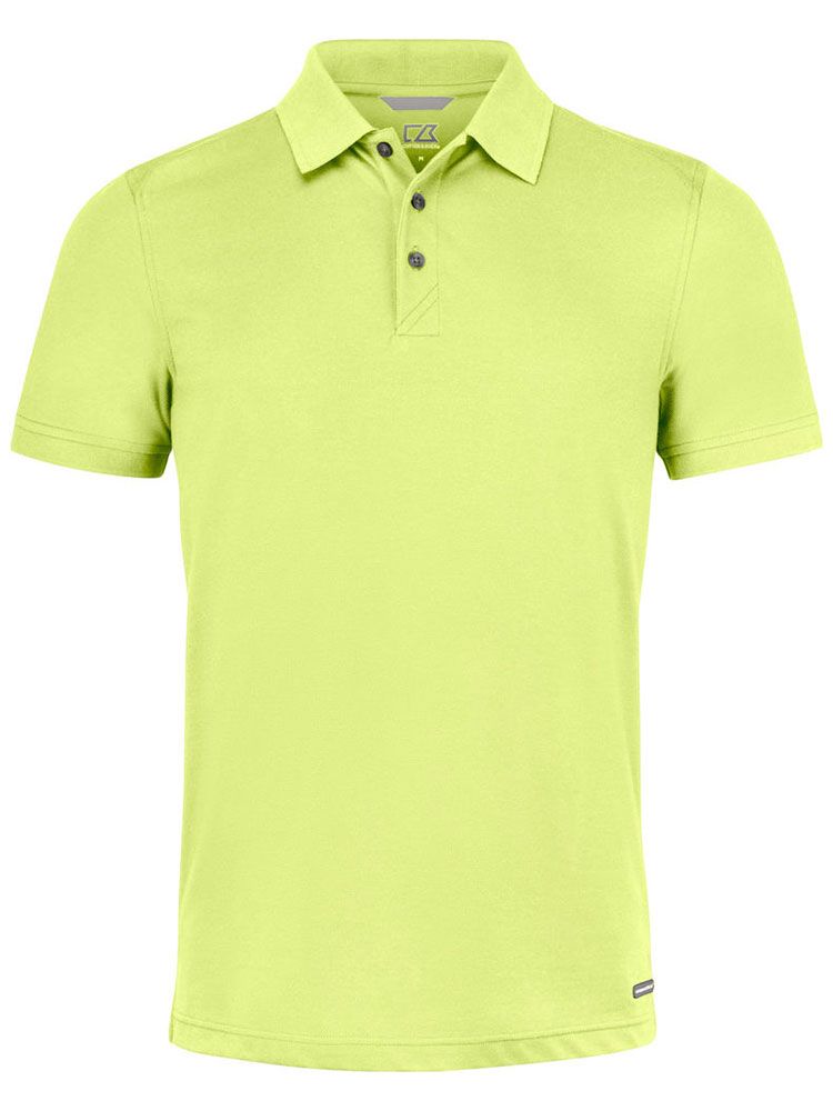 Hellgrünes Poloshirt für Herren von Cutter & Buck mit UV-Schutz und sportlichem Schnitt