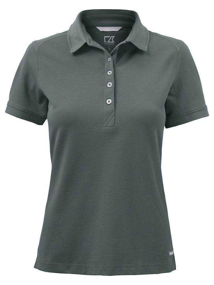 Graues Damen Poloshirt von Cutter & Buck mit UV-Schutz und femininer Passform