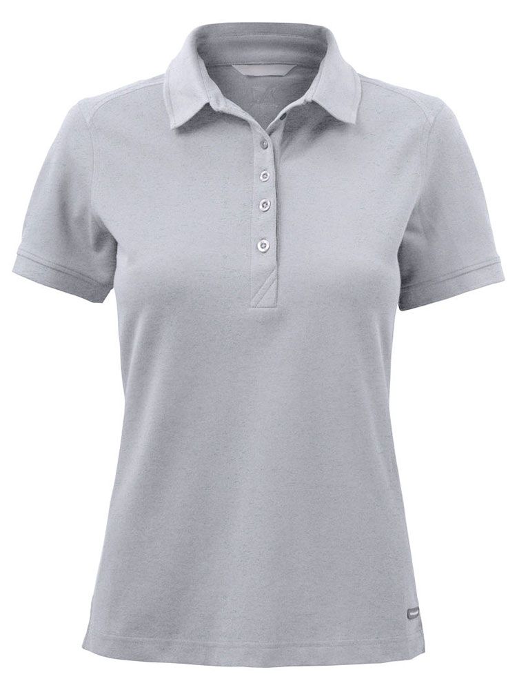 Hellgraues Damen Poloshirt von Cutter & Buck mit UV-Schutz und femininer Schnittführung