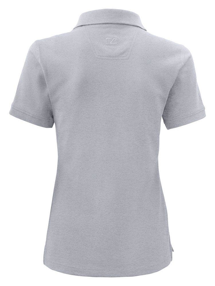 Hellgraues Damen Poloshirt von Cutter & Buck mit UV-Schutz und femininer Schnittführung