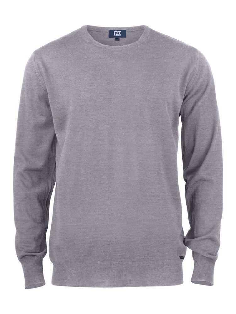 Merinowolle Pullover für Herren in grau, weich, warm und atmungsaktiv, Rundhalsausschnitt