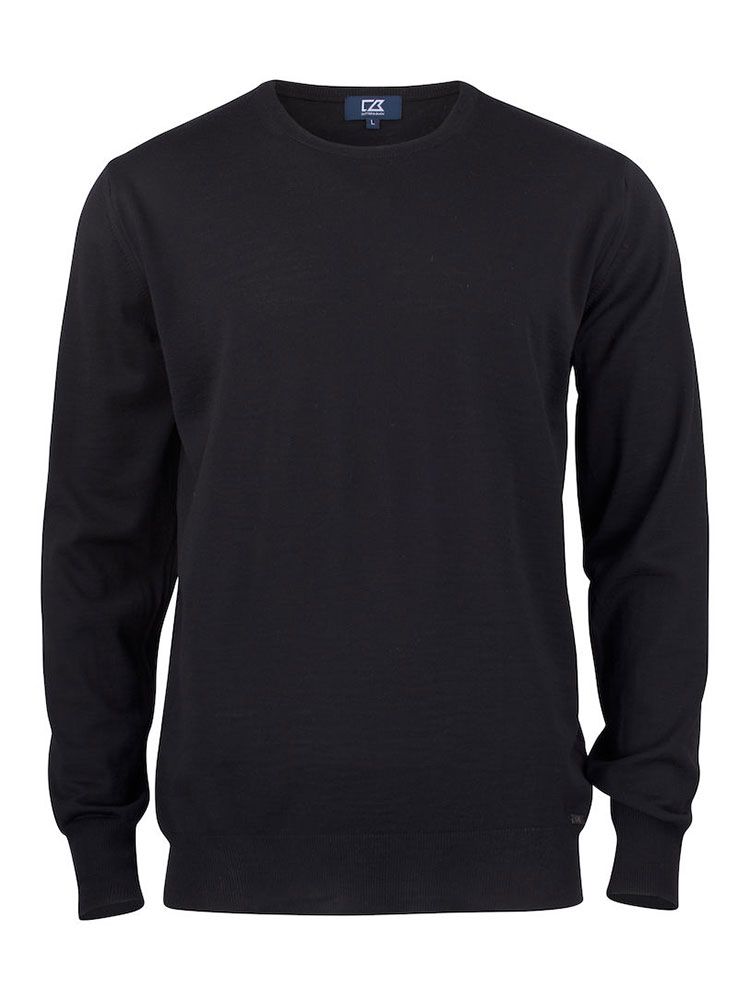 Kennewick Crewneck Herren Schwarz, Pullover Winter Herren, warm, weich und atmungsaktiv, Rundhalsausschnitt