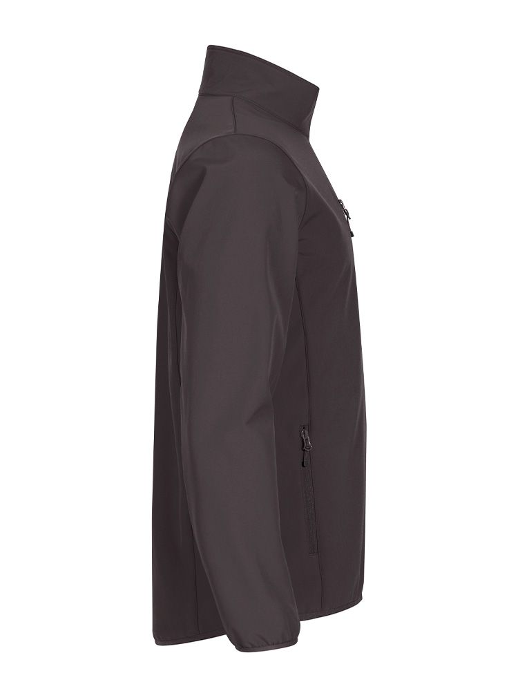 Graue Herren Softshelljacke mit Reißverschlusstaschen und elastischem Bund – ideal für Alltag & Outdoor