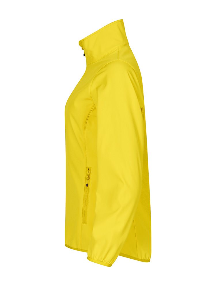 Softshelljacke Damen Gelb – leichte, wetterfeste Outdoorjacke mit klassischem Schnitt