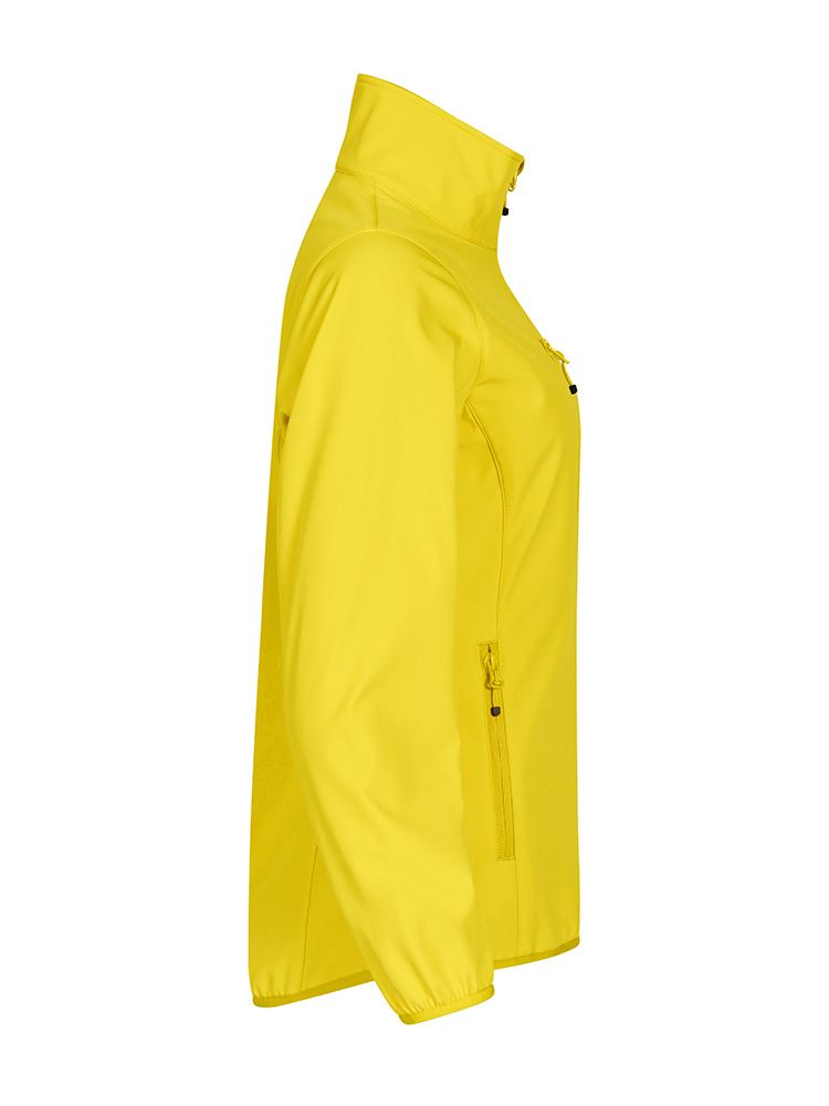 Softshelljacke Damen Gelb – leichte, wetterfeste Outdoorjacke mit klassischem Schnitt