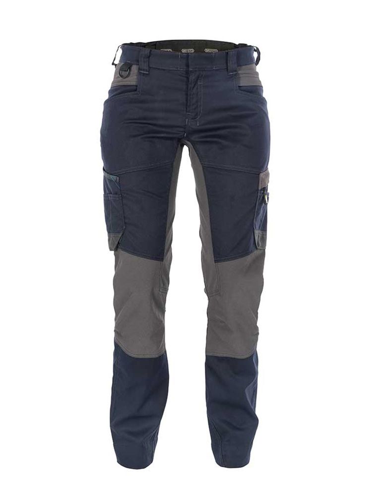 Arbeitslatzhose Damen Stretch in Blau – flexible Damen-Arbeitshose mit 4-Wege-Stretch, ergonomischer Passform, verstellbarer Rückenelastik und praktischen Taschen für Handwerk und Industrie