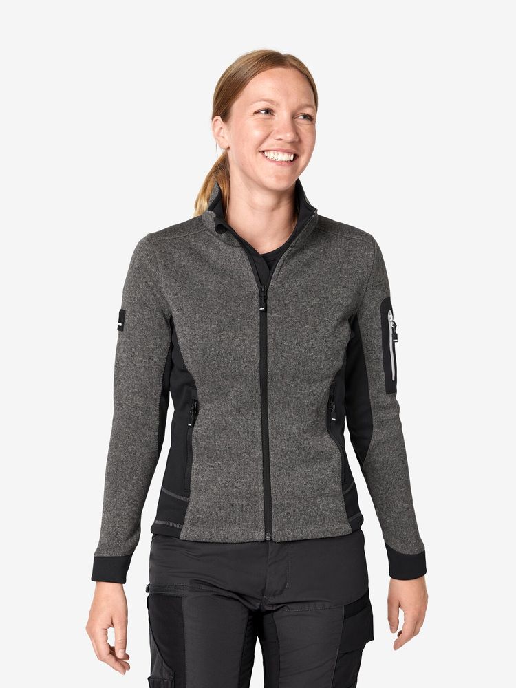 Damen Fleecejacke Marieke anthrazit-schwarz