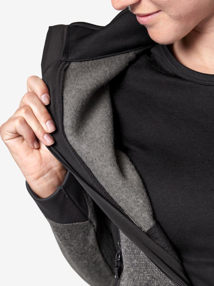 Damen Fleecejacke Marieke anthrazit-schwarz