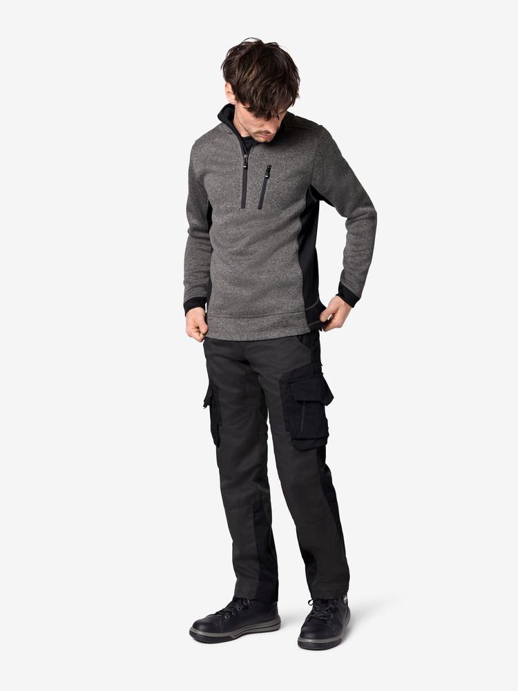 Unisex Fleece Troyer Patrick anthrazit-schwarz