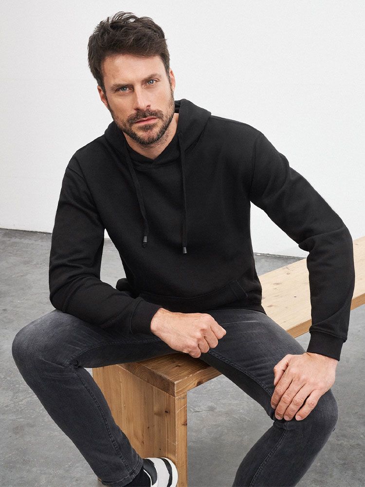 Schwarzer Herren Hoodie