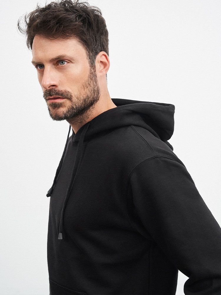 Schwarzer Herren Hoodie