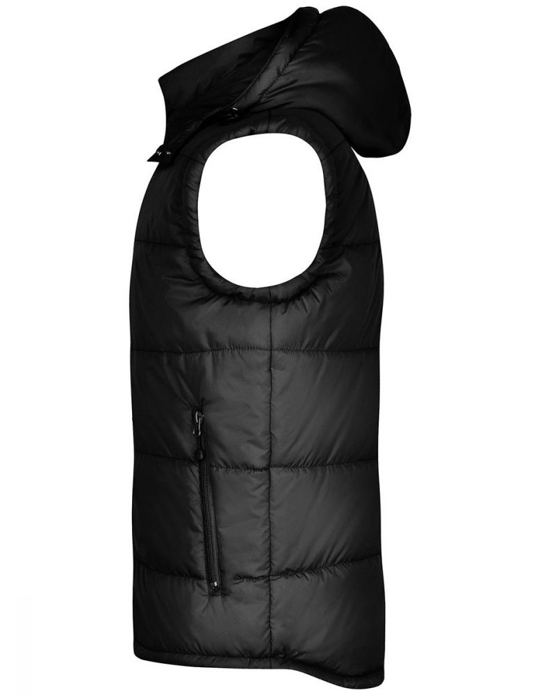 Steppweste mit Kapuze Herren Schwarz