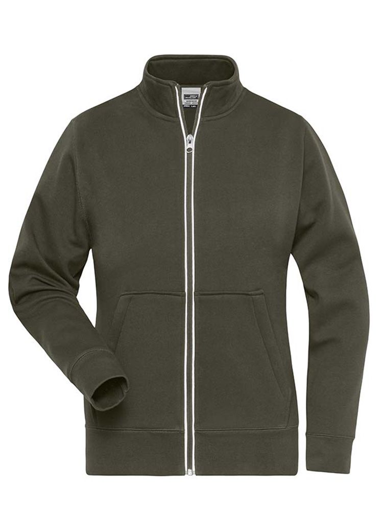 Arbeits Sweatjacke Damen Olivgrün