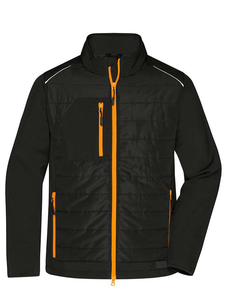 Softshell Steppjacke Herren Schwarz / Orange