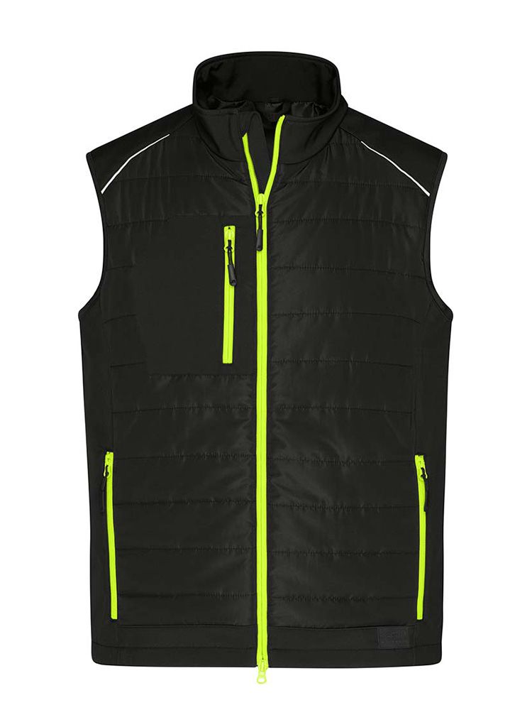 Steppwesten für Herren Schwarz / Neon Gelb
