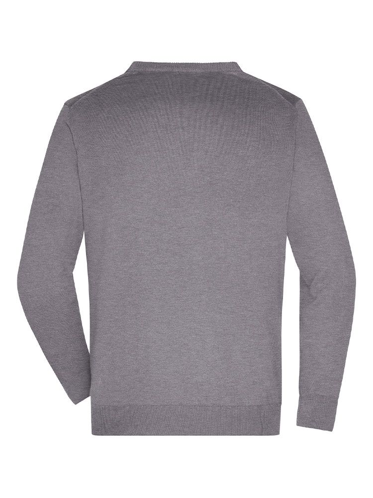 Strickcardigan Herren in Grau mit V-Ausschnitt und Rippbündchen