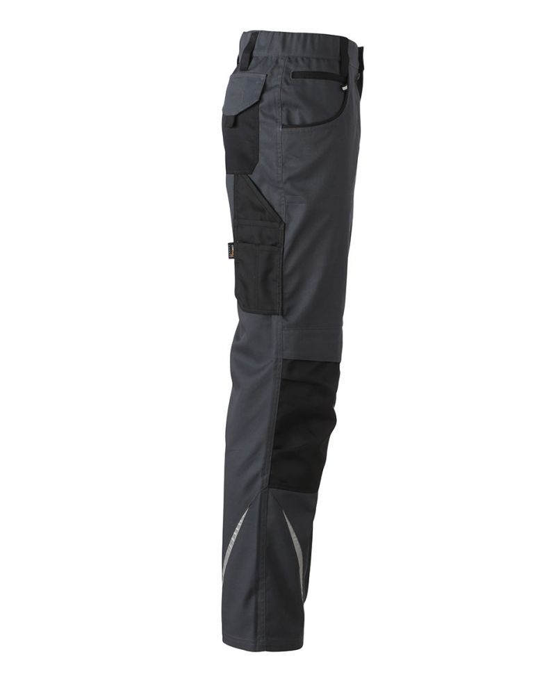 Arbeitshose Grau mit Knieverstärkung, dehnbarem Bund und vielen Taschen für Werkzeug & Zubehör