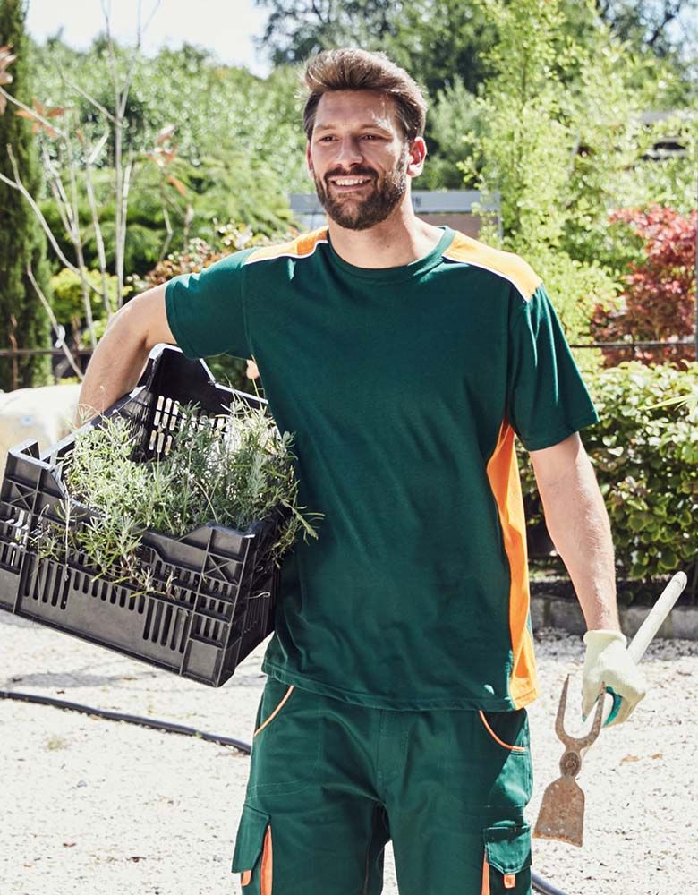Grünes Arbeits T Shirt Herren aus Baumwolle-Polyester-Mix – robust, pflegeleicht und modern