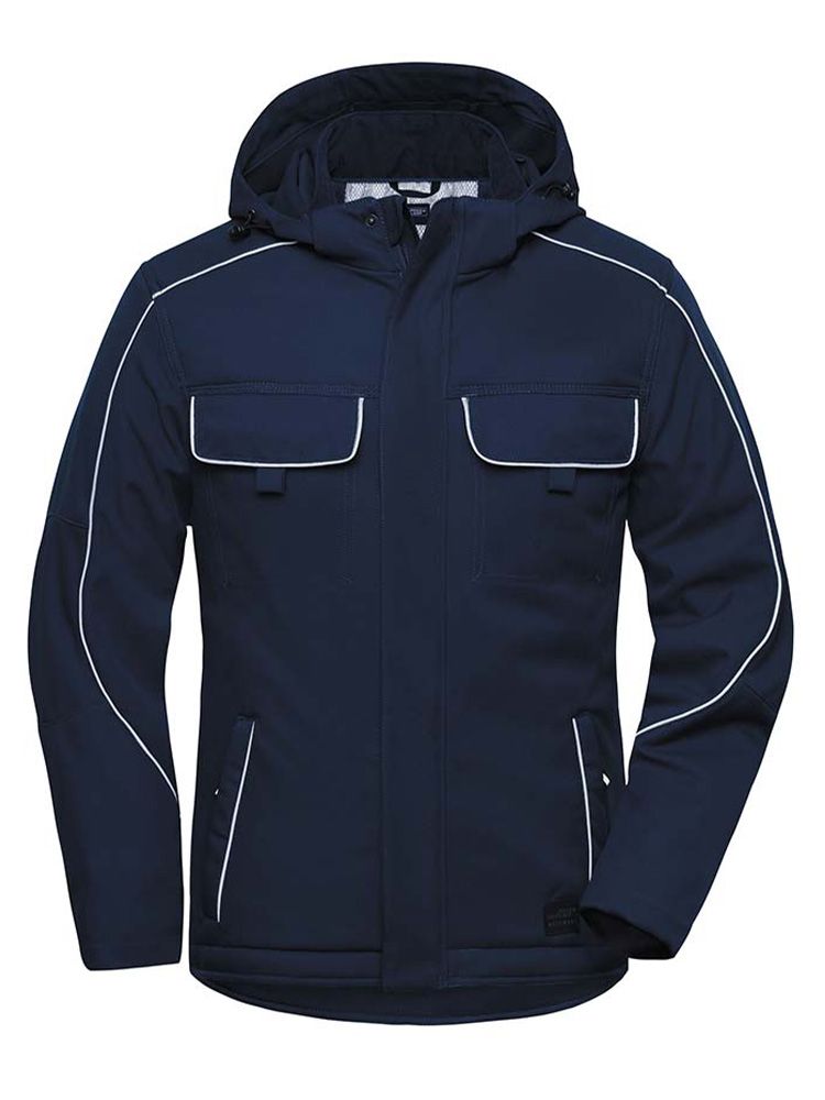 Gefütterte Winterjacke von Solid aus Softshell mit Fleece – ideal für Arbeit im Freien