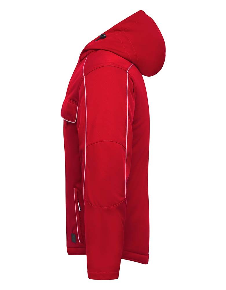 Winterjacke rot von Solid – gefütterte Softshelljacke mit Kapuze für Arbeit & Alltag