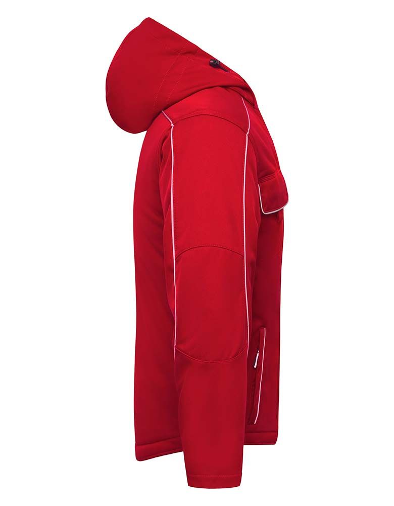 Winterjacke rot von Solid – gefütterte Softshelljacke mit Kapuze für Arbeit & Alltag