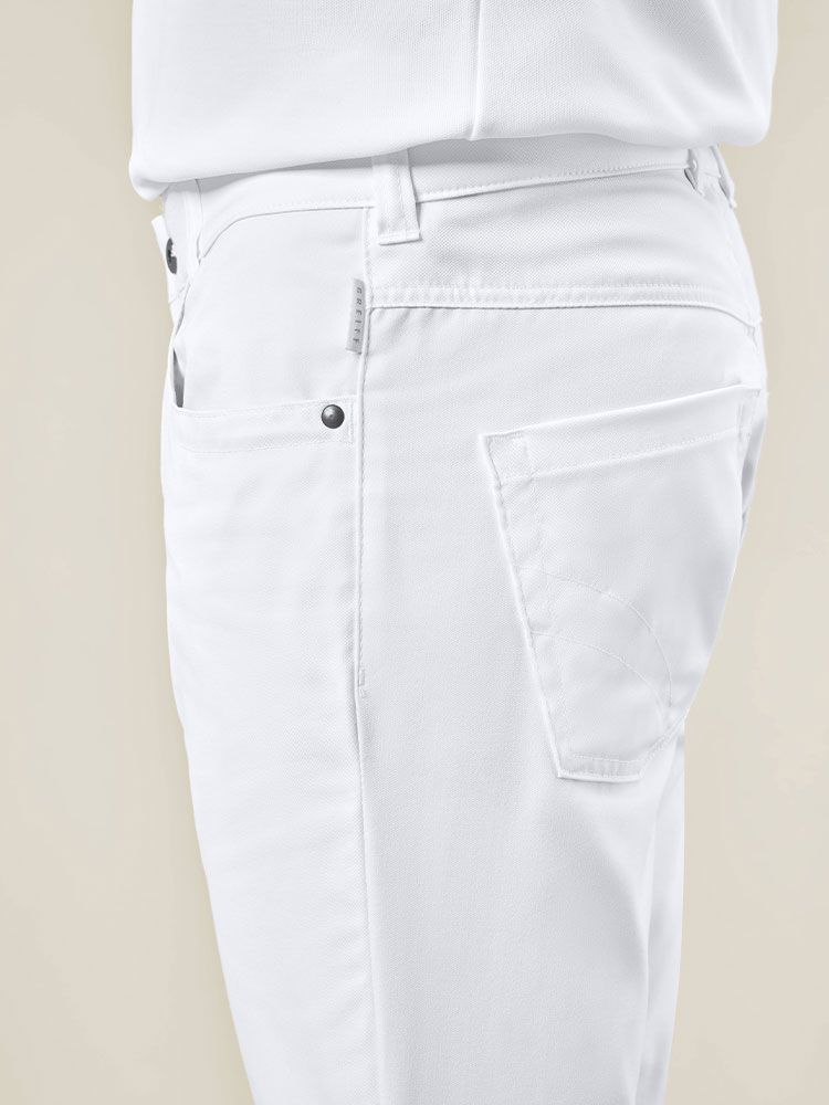 Weiße Hose Herren im Regular Fit – 5-Pocket-Schnitt von Greiff, geeignet für Beruf und Freizeit