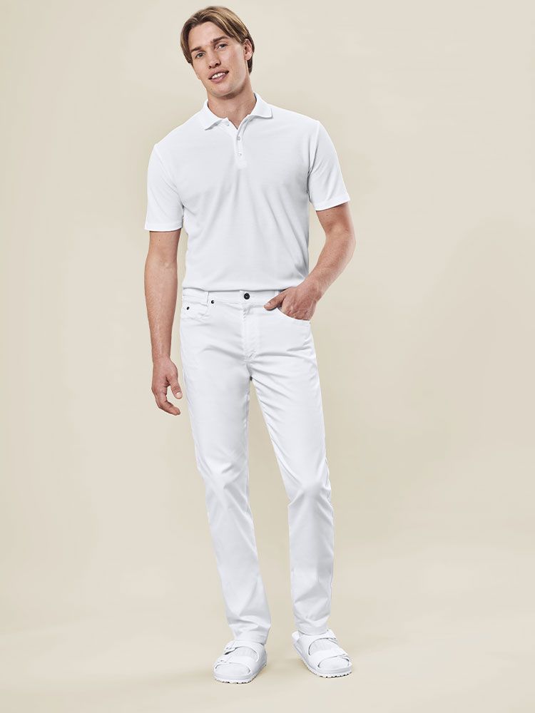 Weiße Hose Herren im Regular Fit – 5-Pocket-Schnitt von Greiff, geeignet für Beruf und Freizeit