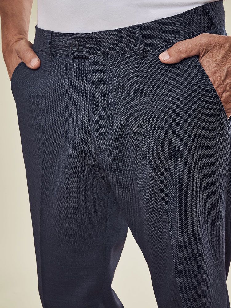 Moderne Businesshose Herren Dunkelblau – Regular Fit, elastischer Bund, Stretch-Material, ideal für Büro, Verkauf und Messen – GREIFF Modern 37.5 Kollektion