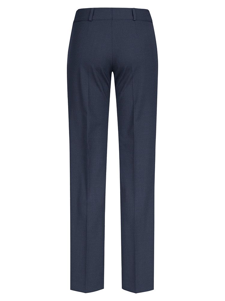 Damen Hose Premium Regular Fit in Schwarz, mit geradem Beinverlauf und Bundfalte