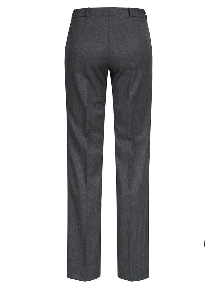 Damen Business Hose in Grau mit geradem Bein und Taschen, kombinierbar zum Hosenanzug