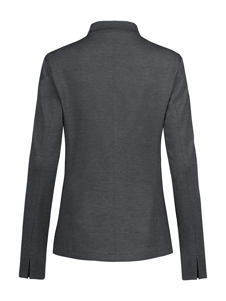 Damen Trachtenblazer in Grau mit Stehkragen und 5-Knopf-Verschluss, ideal für Gastronomie & Hotellerie
