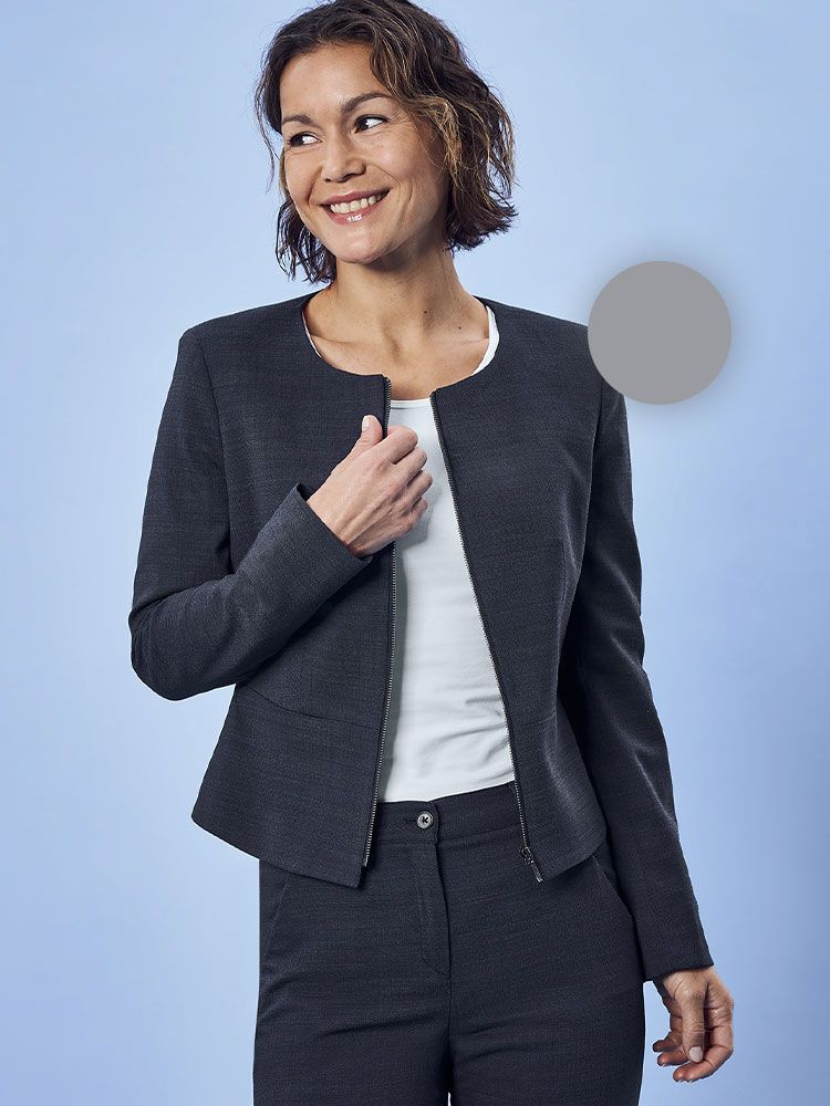 Kurzblazer mit Rundhalsausschnitt