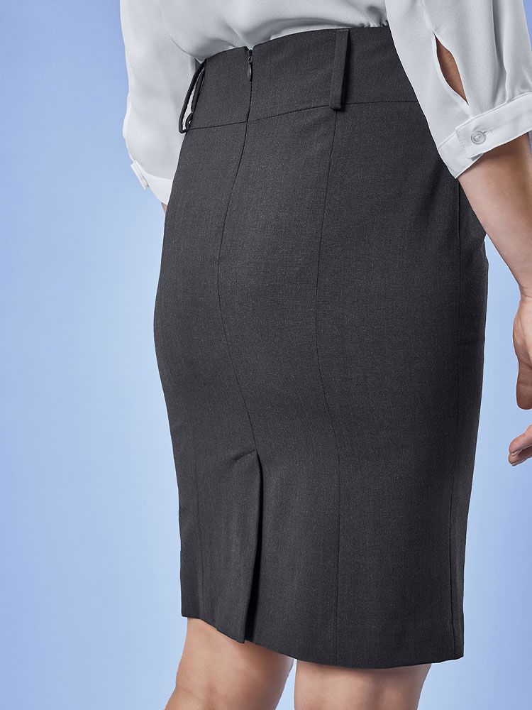 Eleganter Bleistiftrock Grau für Damen mit hoher Taille und Stretch – ideal für Büro, Business und Freizeit-Outfits