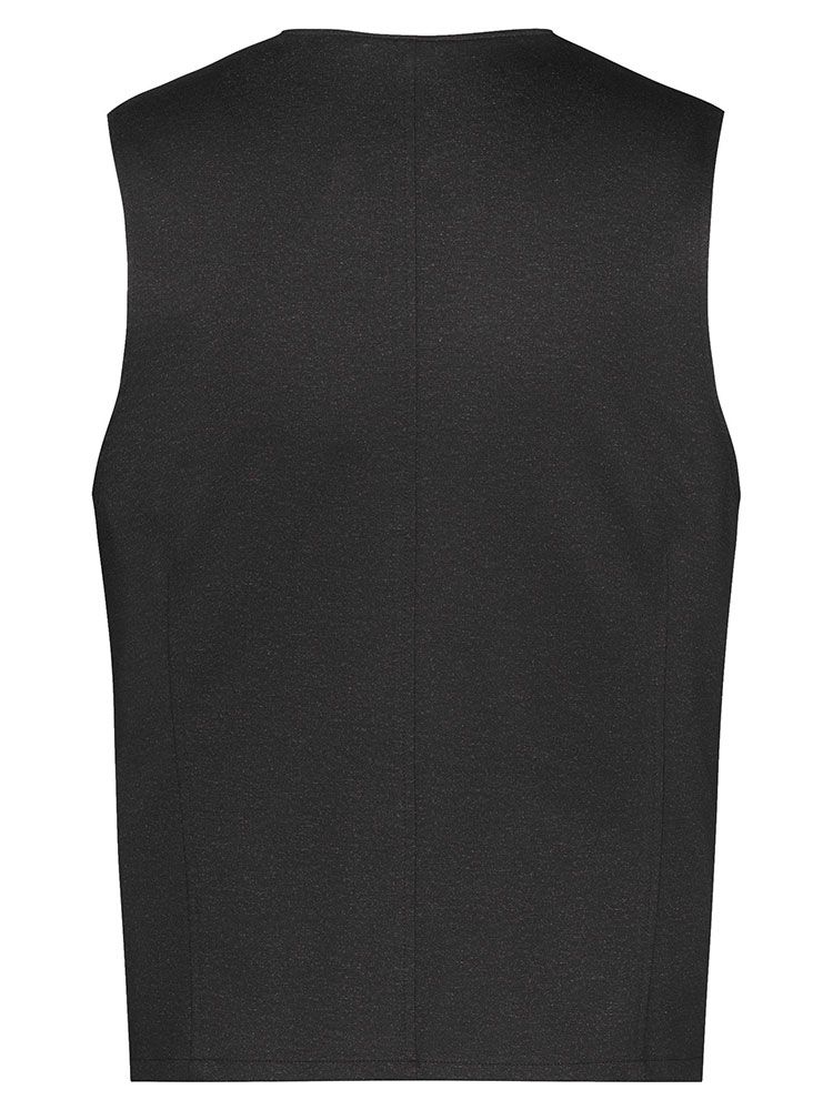 Herren Jersey Weste Dunkelgrau Meliert – Regular Fit, 5-Knopf-Leiste, Leistentaschen, weicher Jersey-Stoff mit Stretch, Business- und Freizeitweste für Büro, Verkauf, Gastronomie