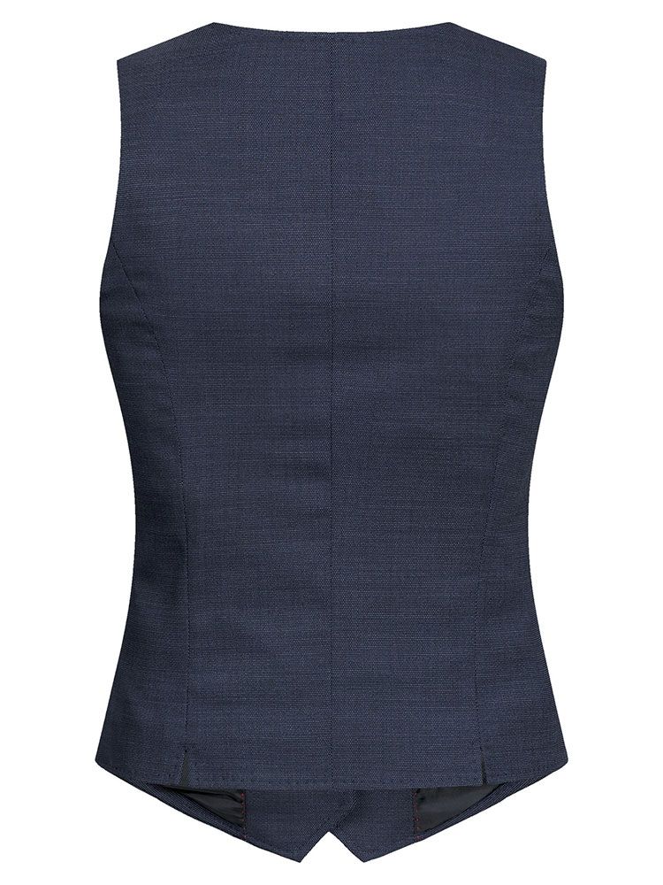 Weste Damen Modern Regular Fit in Schwarz mit Leistentaschen und Stoffrücken