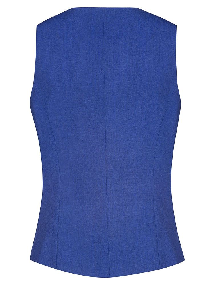 Damen Weste Business Royalblau mit Stoffrücken und 4-Knopf-Leiste – modern für Büro & Messe