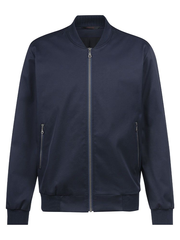 Herren Blouson Dunkelblau mit Stehkragen und Reißverschluss