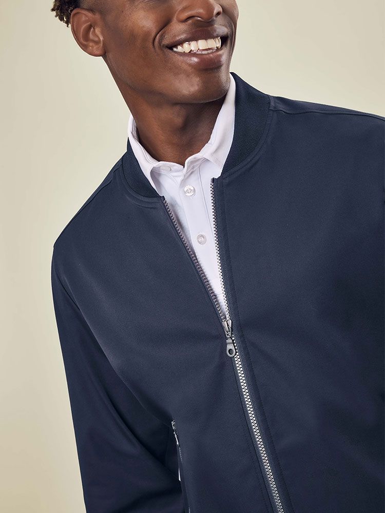 Herren Blouson Dunkelblau mit Stehkragen und Reißverschluss