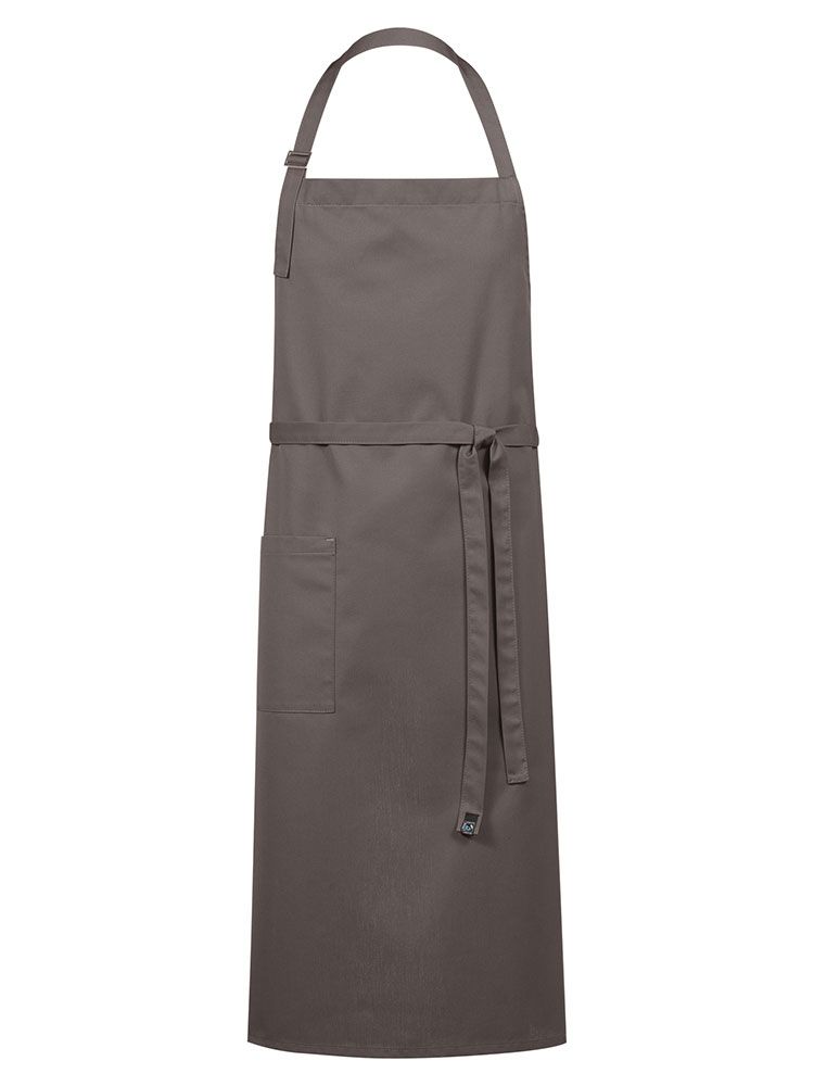 Braune Latzschürze mit Tasche, verstellbarem Nackenband und robuster Qualität für Gastronomie, Catering und Verkauf, 77x100 cm
