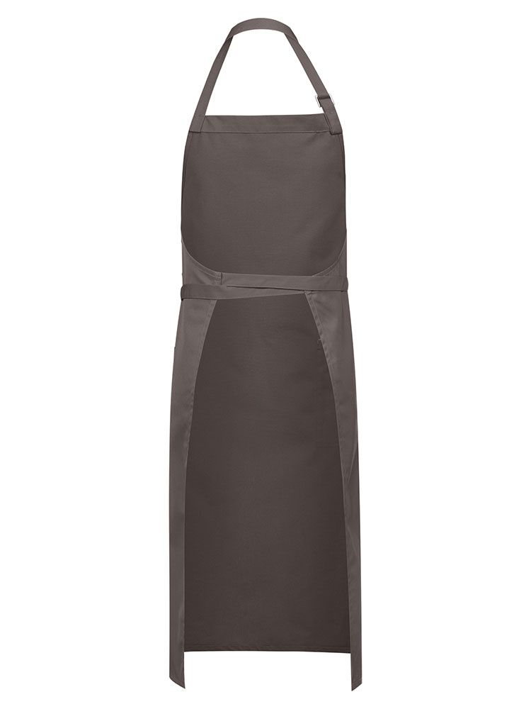Braune Latzschürze mit Tasche, verstellbarem Nackenband und robuster Qualität für Gastronomie, Catering und Verkauf, 77x100 cm