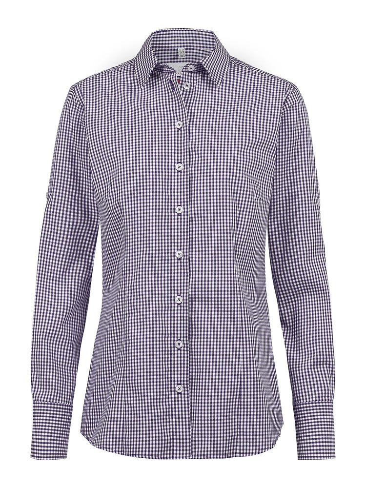 Karierte Bluse Damen Blau/Weiß