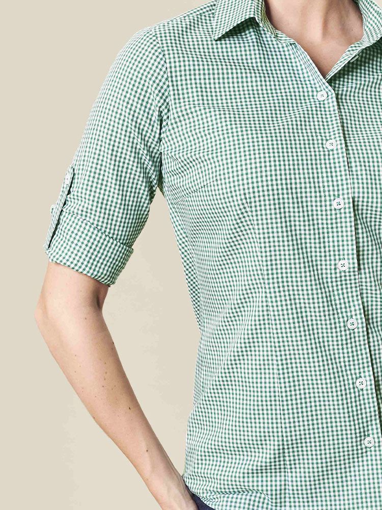 Karierte Bluse Damen Blau/Weiß