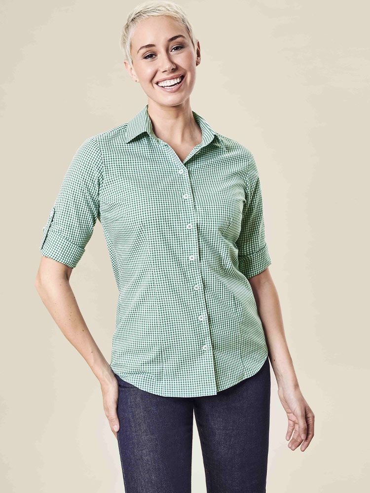 Karierte Bluse Damen Grün
