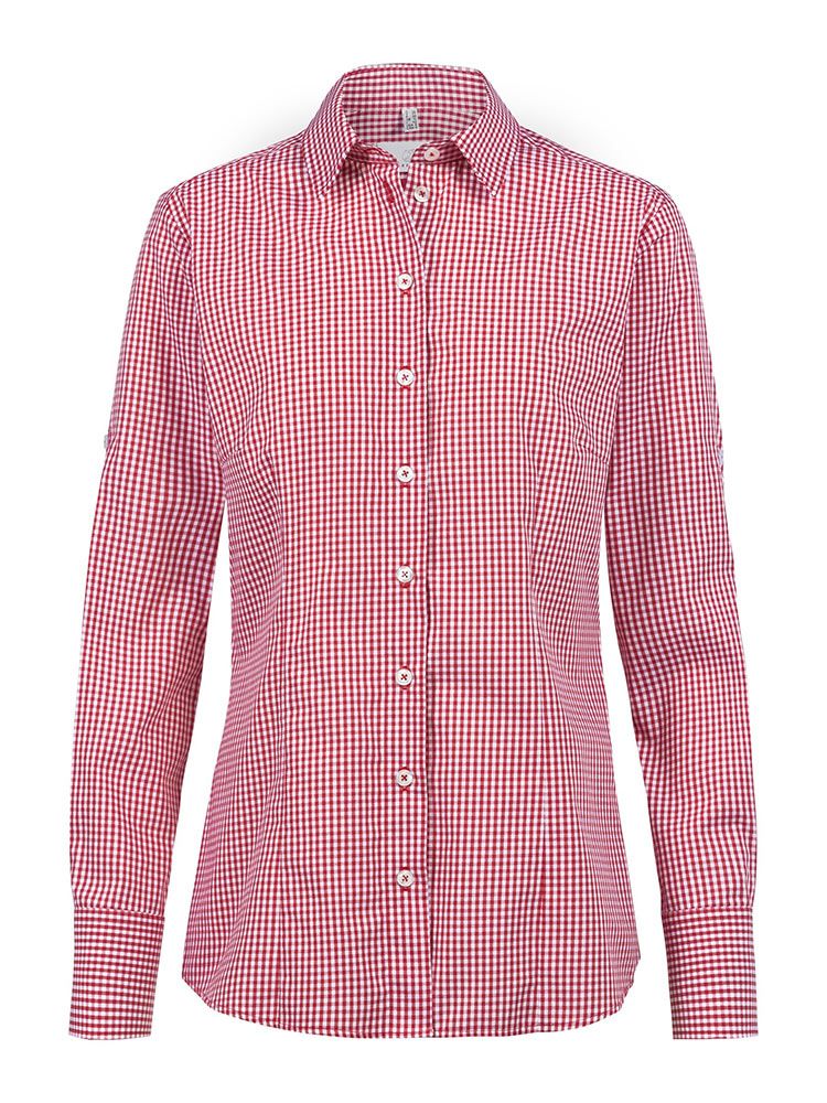 Karierte Bluse Damen Rot/Weiß